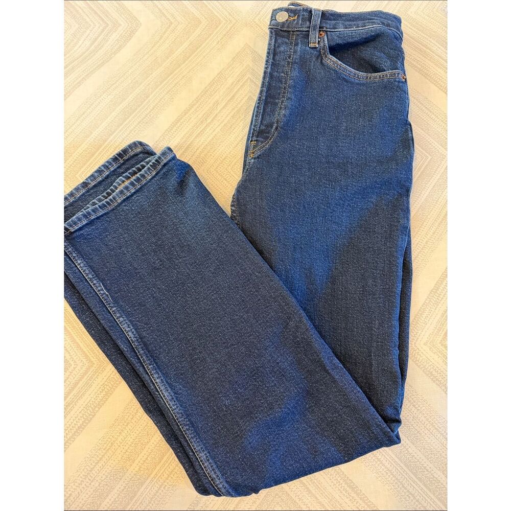 RE/DONE Dark Wash 70S Bootcut Jeans Button Fly Size 29